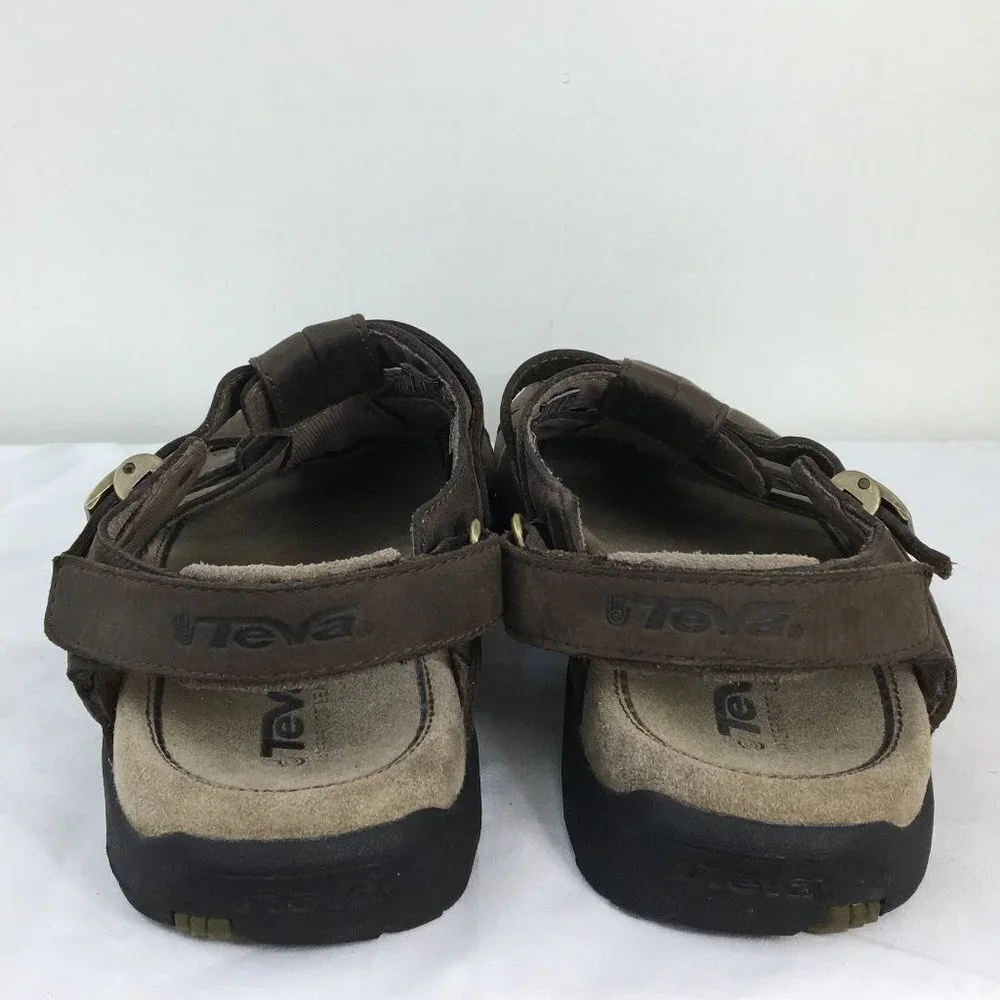 Teva Mens Hammer Leather Weave Fisherman Sandals Size 11 GREAT Pre-Owned